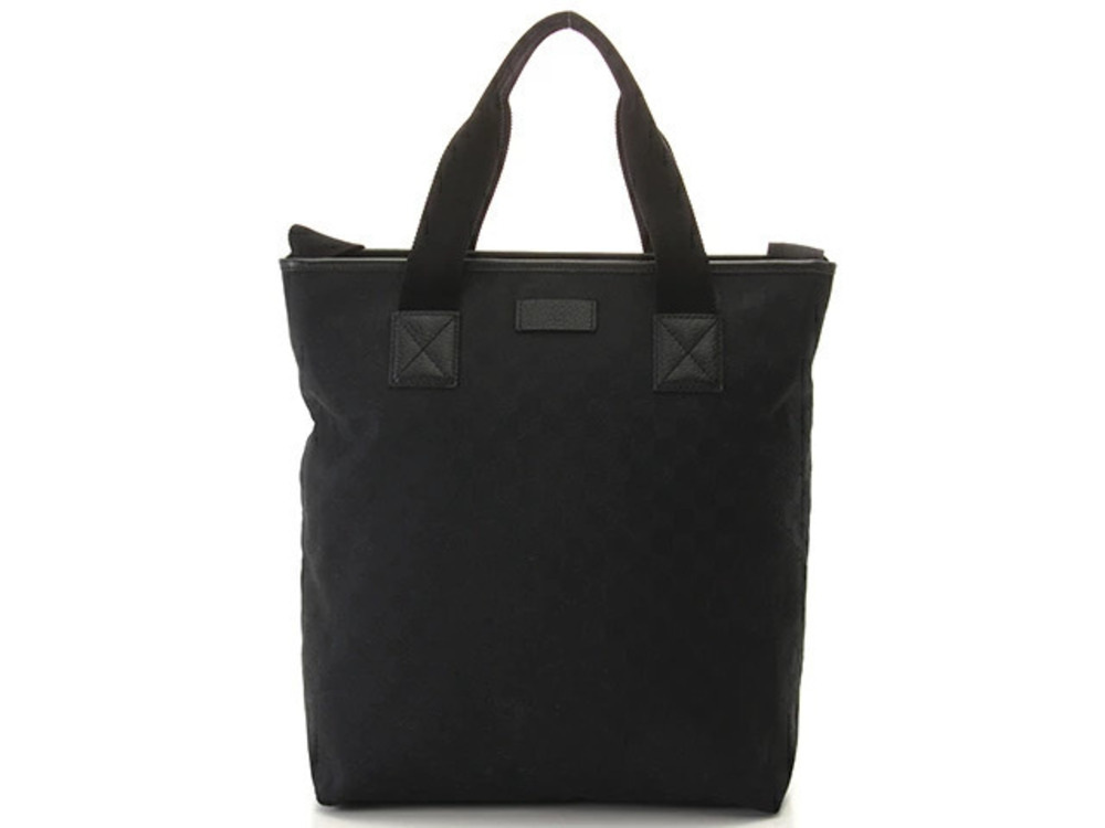 Gucci Vertical Tote shoulder bag canvas leather black